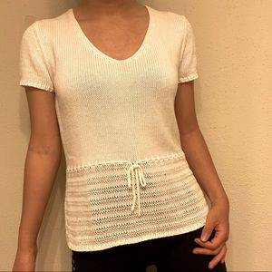 Ann Taylor White Sweater Blouse Top